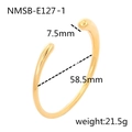 Detailed specs of the vintage gold stainless steel bangle with 58.5mm inner diameter - Minimalist C-Type (NMSB-E127-1)