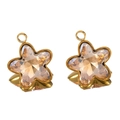 Champagne crystal star charms with gold stainless steel edges for jewelry making - 5 Pcs/Pack / 13mm Champagne