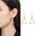 Elegante goldene Dreieck-Ohrhänger mit Kristallen und ovalem Stecker für Damen - 29# Dreieck Hänger