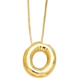 Elegant gold initial pendant necklace with irregular hammered texture on box chain - Letter O