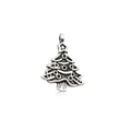 Vintage silver Christmas tree alloy pendant charm for DIY jewelry and festive crafts - Christmas Tree Type C