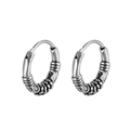 Vintage gevlochten titanium stalen oorringen met geoxideerde zilveren finish voor unisex - Zilver (Per Stuk)