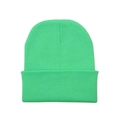 Berretto in maglia verde neon con risvolto, classico cappello invernale per l'esterno - Taglia unica / Verde Fluorescente