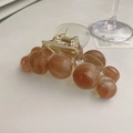 Elegant amber grape cluster hair claw clip with a stylish marble texture finish - Transparent Base + Coffee (Grape Cluster Style)