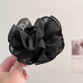 Elegante fermaglio per capelli in rete nera con design a rosa per acconciature - Pinza per capelli / Nero