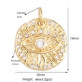Golden evil eye charm with micro-pave crystals and 19mm height dimension details - Gold Eye Rhinestone Style (K093027L1K2)