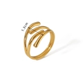 Three-layer 18k gold-plated snake-style stainless steel ring with 1.3cm width - Triple Layer Multi-loop Wrapping Style (HF-J1394)