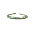 Matte sage green headband with braided texture and inner teeth for secure hair grip - 172 Braid Style / Green