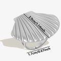 Details des 304 Edelstahl Muschelrings mit Maßen: 2,9 cm Breite und 1,7 cm Innendurchmesser - Silber