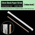 Biodegradable brown kraft paper straw 230mm x 5mm individually wrapped for 700ml drinks - 230mm Brown Kraft Slush Straws (5000 Pcs/Inner Dia 5mm)