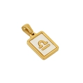 Gouden Weegschaal sterrenbeeld hanger met wit emaille op minimalistische roestvrijstalen ketting - Weegschaal