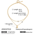 Detailed view of layered stainless steel gold necklaces with teardrop pendant dimensions - Gold Double Layer Waterdrop Style (JDN0107018)