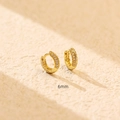6mm gold-plated huggie hoop earrings with micro-pave cubic zirconia crystals - 6mm / 925 Silver / Gold