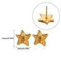 Detailed view of 10mm gold starfish stud earrings with measurement and back pin view - Gold Mini Starfish Stud Earrings(E6297)