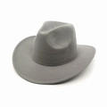 Close-up of dark grey wool felt cowboy hat texture and curved brim detail - M (56-58cm) / Light Gray