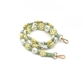 Handmade crochet daisy shoulder strap with gold metal lobster clasps for bags - Yellow White Bean Green