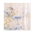 Elegant white lotus silk shawl with golden branches and blue landscape pattern - 85x180cm / White Plum Branches