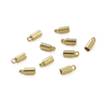10er-Set vergoldete zylindrische Endkappen mit Schlaufen für DIY-Schmuckherstellung - 3.5x9mm (4 Stk/Packung) / Gold