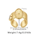Detailed dimensions and weight of this creative 18K gold-plated animal style wide ring - Adjustable Open / Oval Sunburst Style (KR0033-4)