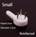 Small reinforced white seamless wall hook with three steel nails, 1.5cm diameter size - Reinforced Small (Diameter 1.5cm) / White