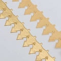 Metallische goldene Zackenlitze mit feiner Webtextur für Weihnachtsgeschenk Dekoration - Weihnachtsbaum / 2.5cm*10 Yards / Gold