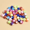 Mixed color acrylic beads with white heart patterns for DIY bracelets and jewelry - 8mm Heart Pattern Round Beads Mixed Colors