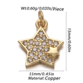 Golden star pendant with zircon and oil drip finish, copper fashion jewelry piece - CX146-15 (Gold Zircon Star Pendant)