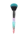 Powder brush with iridescent crystal handle and black-blue synthetic fibers - Green Powder Brush