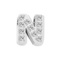 Letter N pendant charm in silver finish featuring brilliant micro-pave cubic zirconia - Letter N - Steel Color
