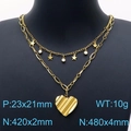 Collana doppia dorata con ciondolo a stella e cuore testurizzato su busto nero - Stile 1 Oro