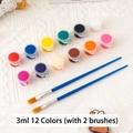DIY acrylic paint set with 12 colors and 2 brushes for kids creative art painting - 12 Color Pigment + 2 Pens