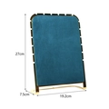 Schmuckständer in Pfauenblau aus Samt mit Maßen von 27 cm x 19,2 cm x 7,5 cm - Blau