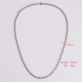 Collana in metallo argento con maglie ovali da 5,5mm, lunghezza 60cm e peso 20g - Collana / 5,5mm di Larghezza x 60cm di Lunghezza