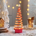 Albero di Natale LED a spirale rosso da 28cm luminoso con stella e luce calda - 28x9cm / Piccolo Rosso