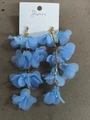 Handmade blue lily of the valley mesh tassel earrings elegant floral jewelry for vacation - Lily Of The Valley Tassel Style / Blue
