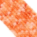 Faceted orange natural stone beads for DIY jewelry making with translucent finish - Red Agate