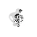 Polished silver alloy bead in musical treble clef shape for DIY jewelry making - Music Note