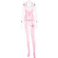Body in rete rosa trasparente con scollo all'americana e motivo body paint - Taglia unica / Rosa