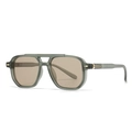 Retro-Navigator-Sonnenbrille in mattem Grau-Grün mit ikonischen Pfeil-Nieten - Grüner Rahmen Tee Gläser
