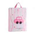 Sacco da lavanderia a rete rosa e bianco con motivo a coniglio e manico comodo - Stampa Auto Rosa Medio (30*40*8cm)