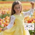 Kids Easter bunny and colorful egg waterproof face tattoo stickers for holiday party look - Happy Easter Text Theme Sticker (BF-032)
