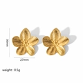 Gold Five-Petal Flower Earrings (TE6091)