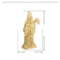 Detailed view of gold plated stainless steel grim reaper pendant with scales and scythe - Grim Reaper / Gold