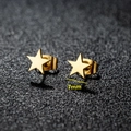 Boucles d'oreilles étoiles minimalistes 7mm en acier inoxydable doré mode - Étoile Pleine (007) / Or