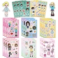 Set of 8 colorful Korean style cartoon girl and Y2K theme stickers for DIY decoration - Chibi Girls