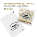 Self-adhesive white bread bags with window, handmade pattern, 15x18cm, 100 pieces - Black English / 15x18+3cm (100 Pieces/Pack)