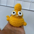 Handmade crochet yellow chick doll plush toy with cute round shape and small wings - Ginger Poop