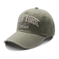 Vintage army green cotton baseball cap with New York embroidery for a retro style - Khaki