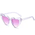Fashion heart shaped sunglasses with purple glitter frames and pink gradient lenses - Glitter Purple Frame Purple Lens