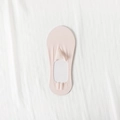 Women's thin ice silk no-show socks in skin tone with non-slip silicone heel grip - Deep Cut Light Pink